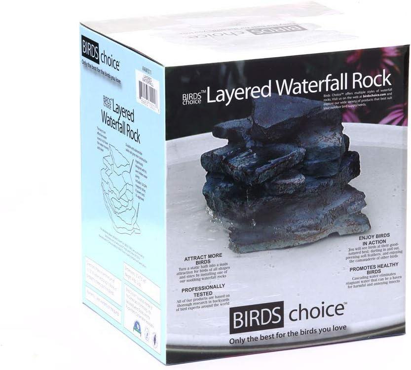 Birds Choice Layered Waterfall Rock with Electric Pump for Bird Bath