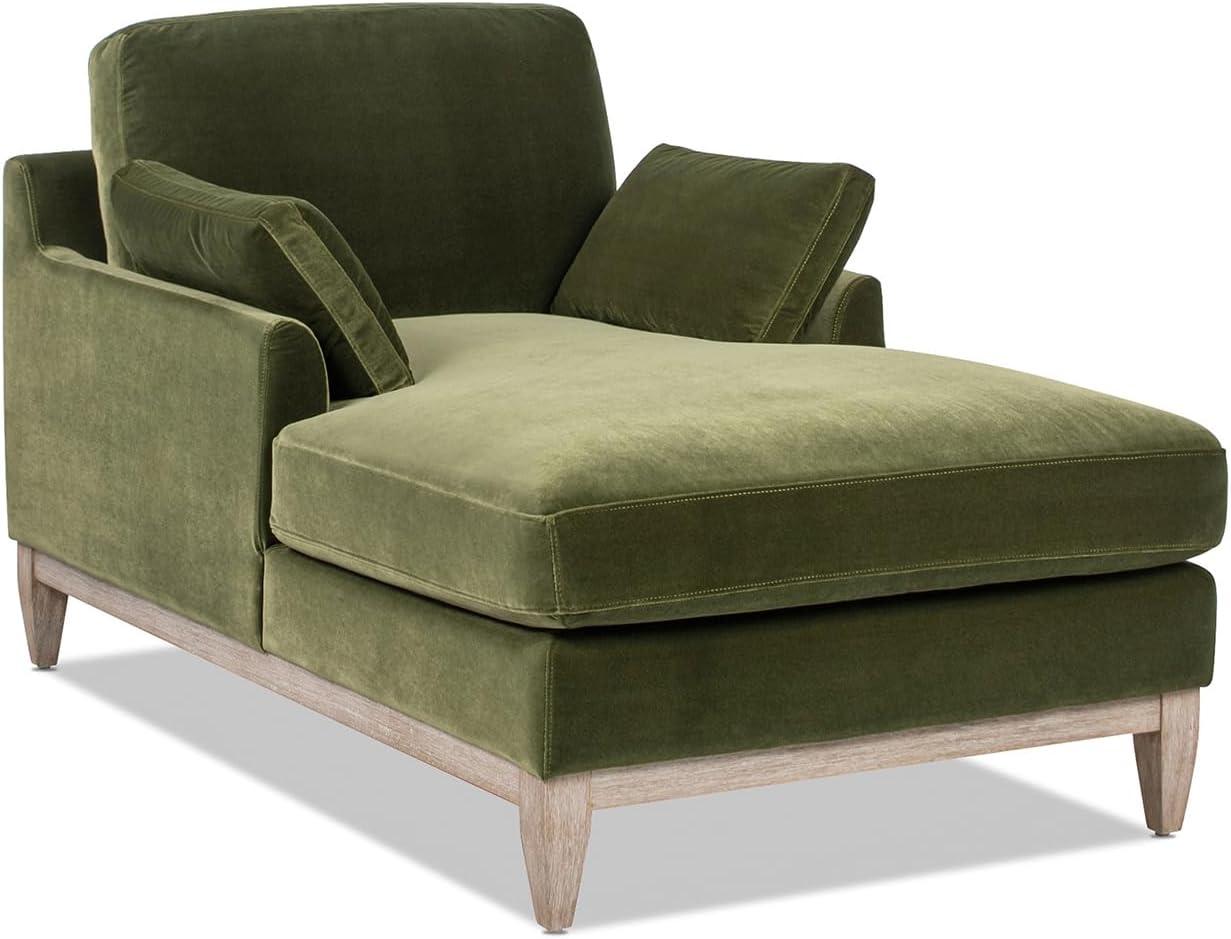 Jennifer Taylor Home Pasadena Modern Farmhouse Chaise Lounge Chair, Olive Green
