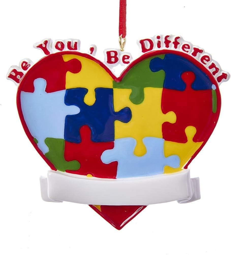 Kurt S. Adler 2.75 In Autism Awareness Ornament Be You Be Different Heart Tree Ornaments