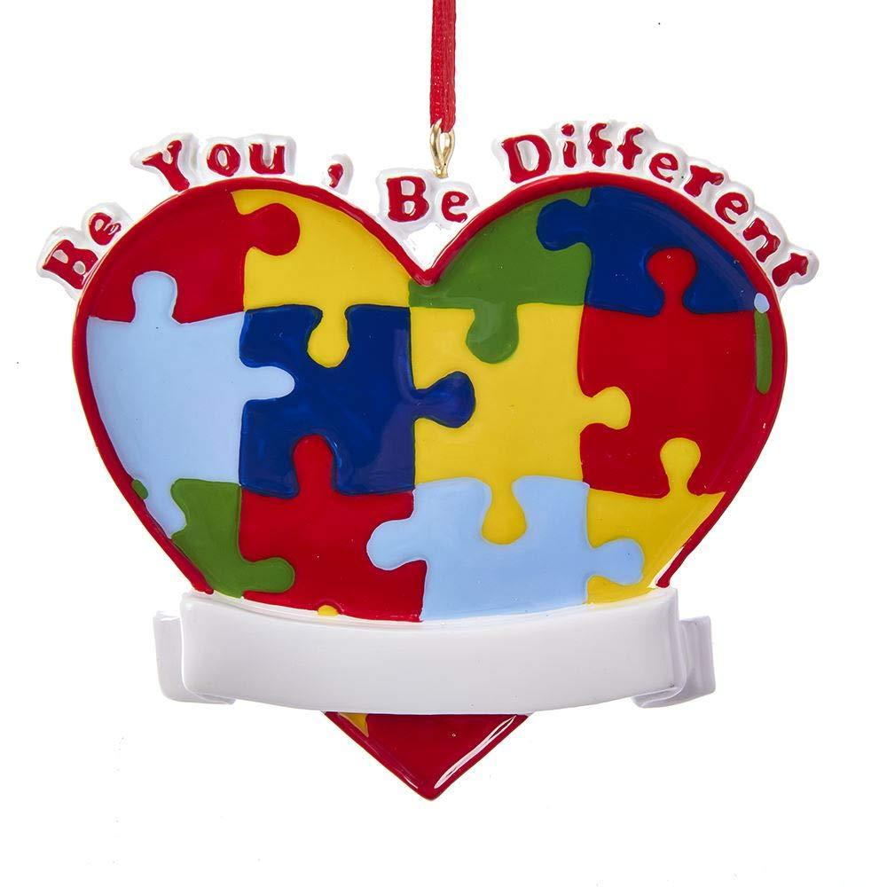 Kurt S. Adler 2.75 In Autism Awareness Ornament Be You Be Different Heart Tree Ornaments