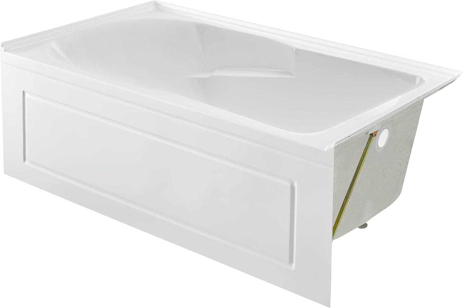 Concorde 60" x 32" Acrylic Glossy White, Alcove, Integral, Apron Bathtub