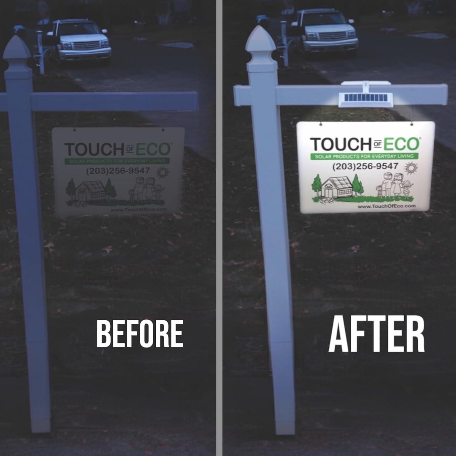 Touch of ECO LITEAGENT - Solar LED for Post & Sign Lighting - Includes Adjustable Mounting Bracket (Set of 2)