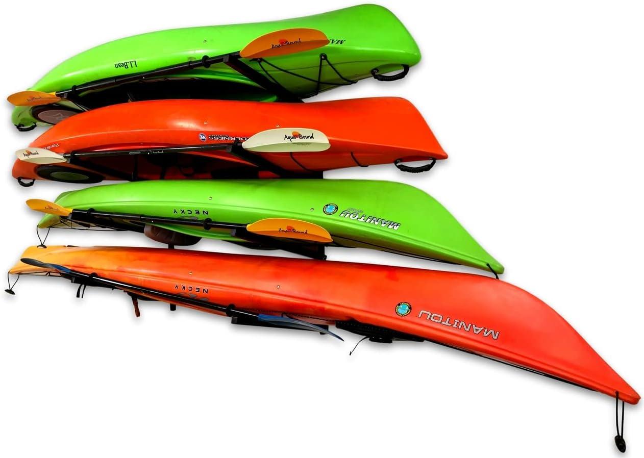 StoreYourBoard 4 Kayak Storage Rack, Wall Mounted Indoor Garage Organizer, Holds up to 400 lbs.