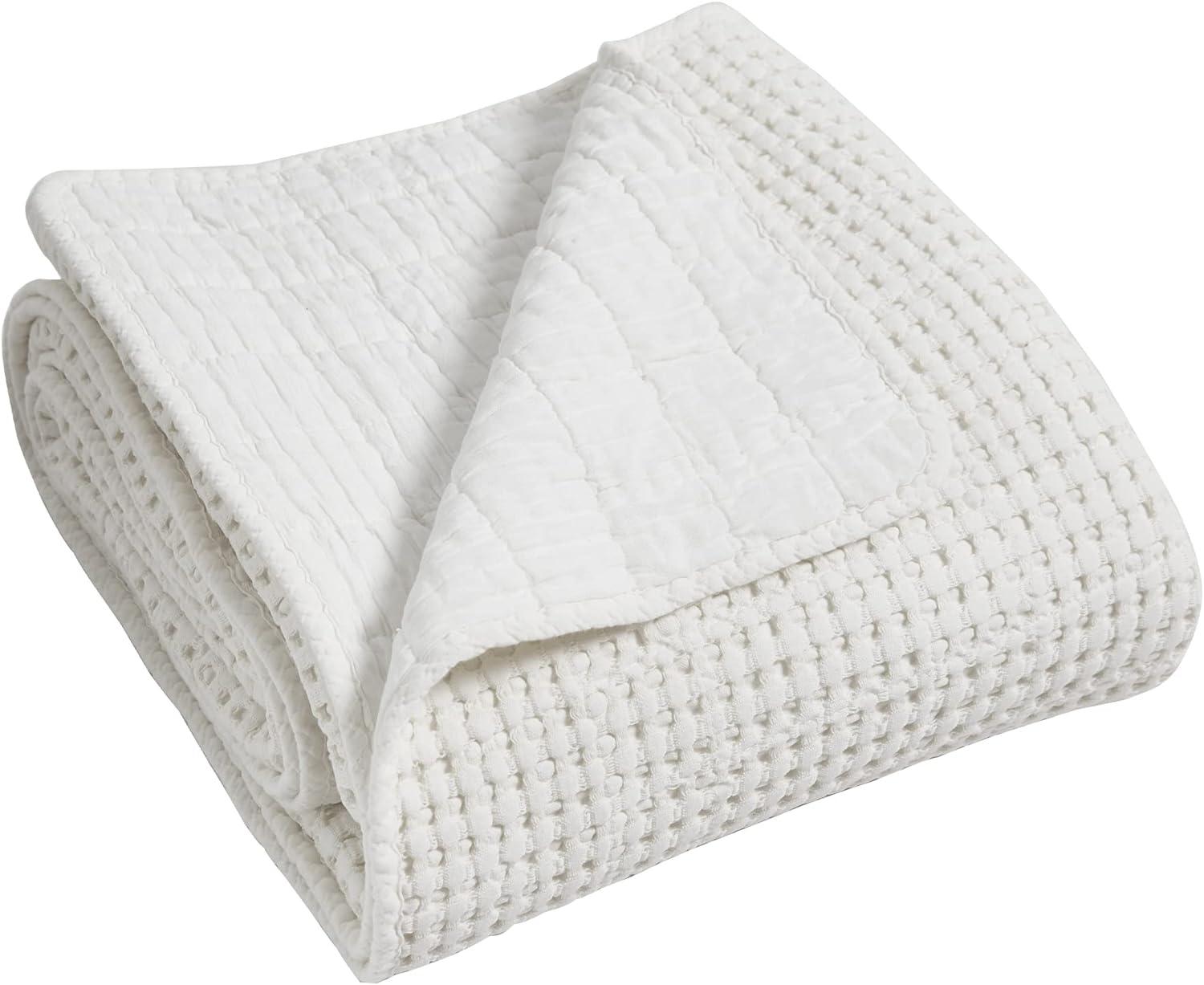 Mills Waffle Bright White Full Bedspread Set - Levtex Home