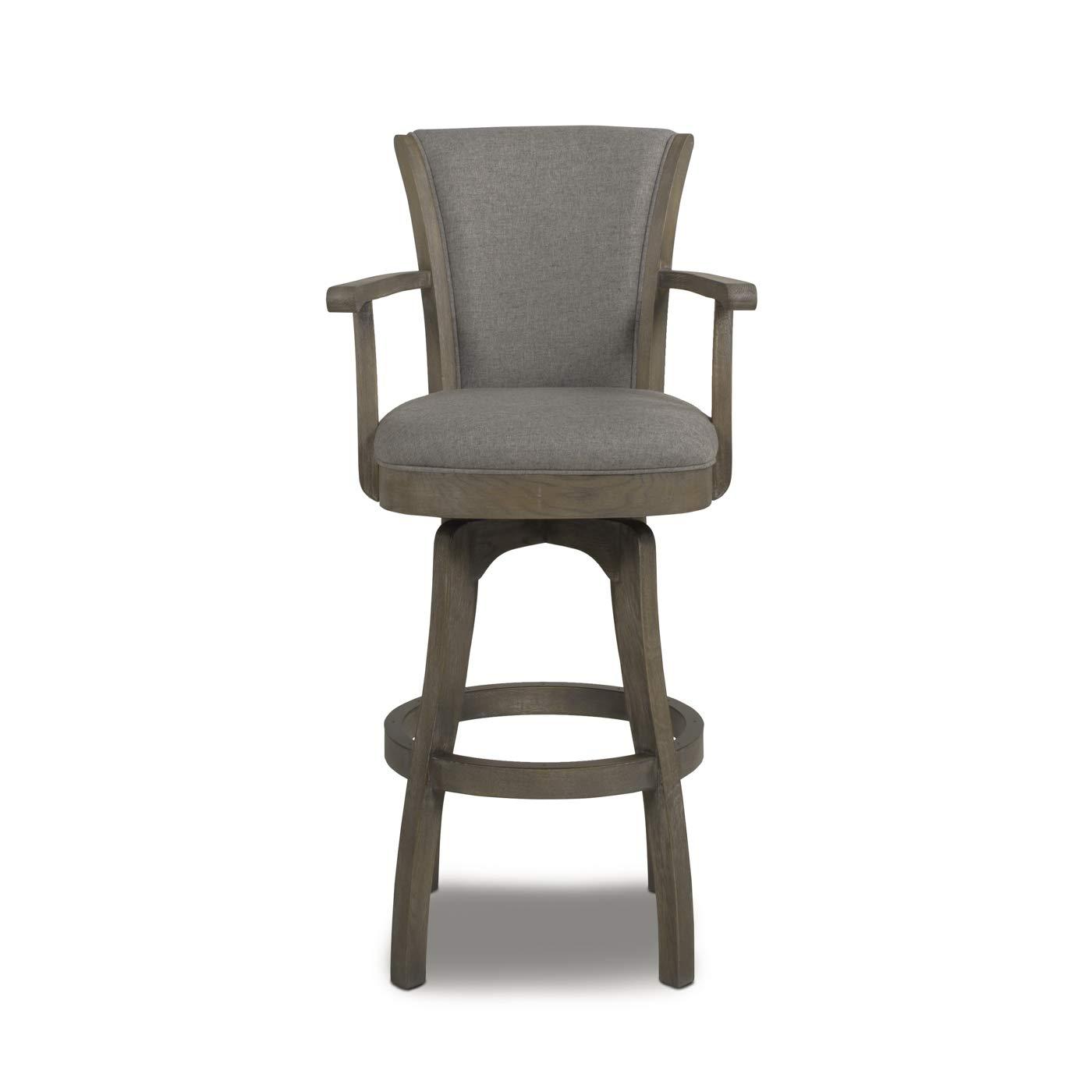 Jennifer Taylor Home Williams 31" Swivel Bar Stool with Armrests Heathered Grey