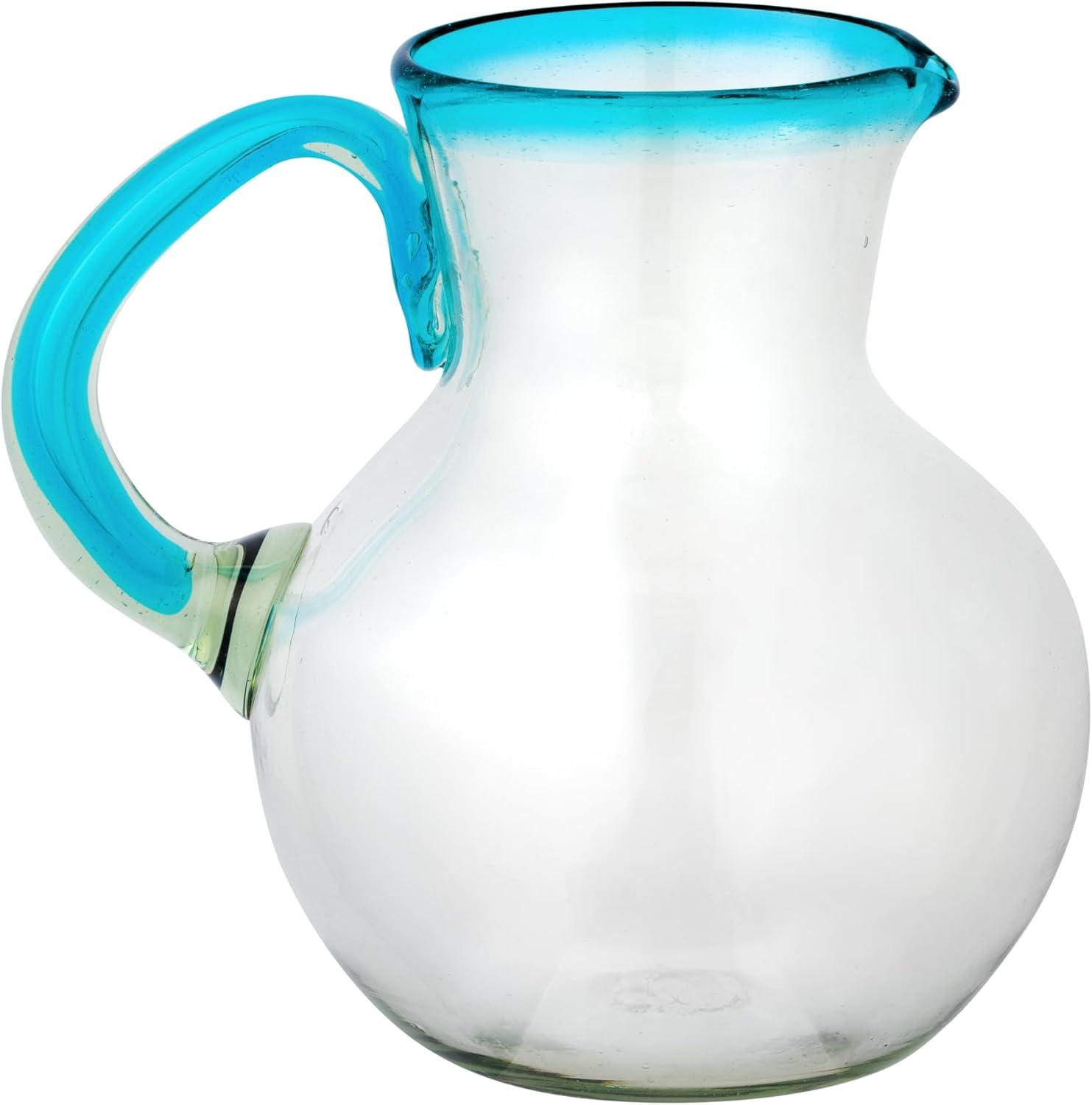 Ten Strawberry Street Rim Pitcher Handblown Mexican Glass
