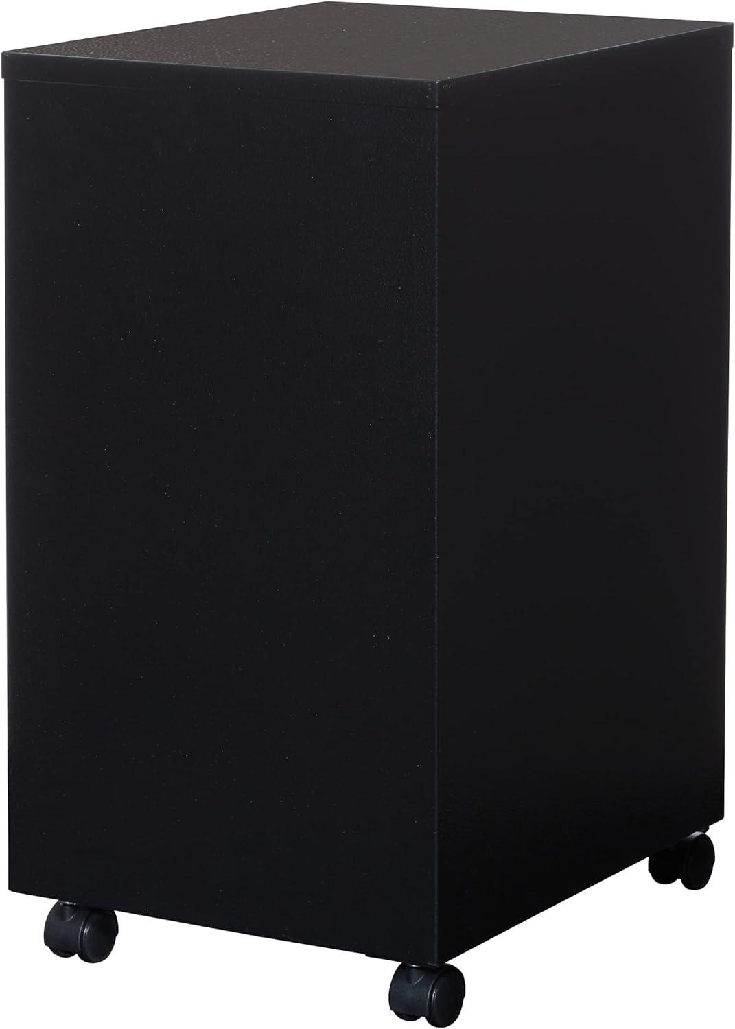 2 Drawer Mobile Locking Metal File Cabinet in Black