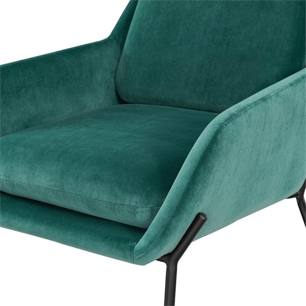 Contemporary Upholstered Metal Accent Chair - Teal / Black