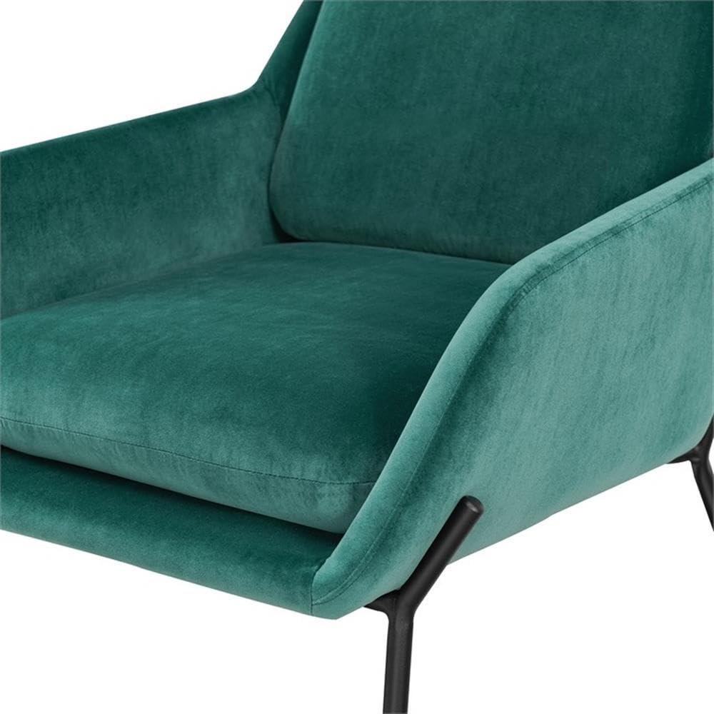 Contemporary Upholstered Metal Accent Chair - Teal / Black