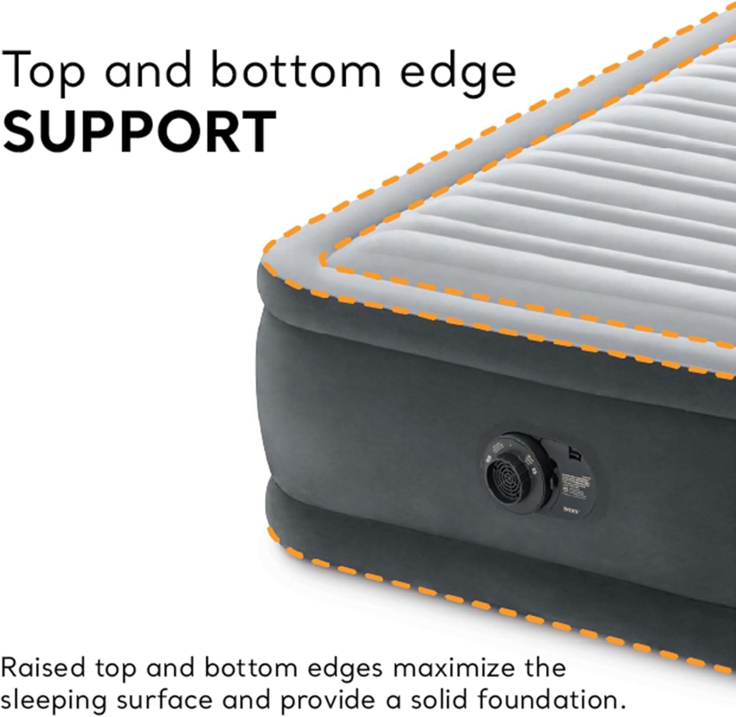 Intex: Dura-Beam Plus Series Elevated 18" High Twin Air Mattress with Built in Electric Pump