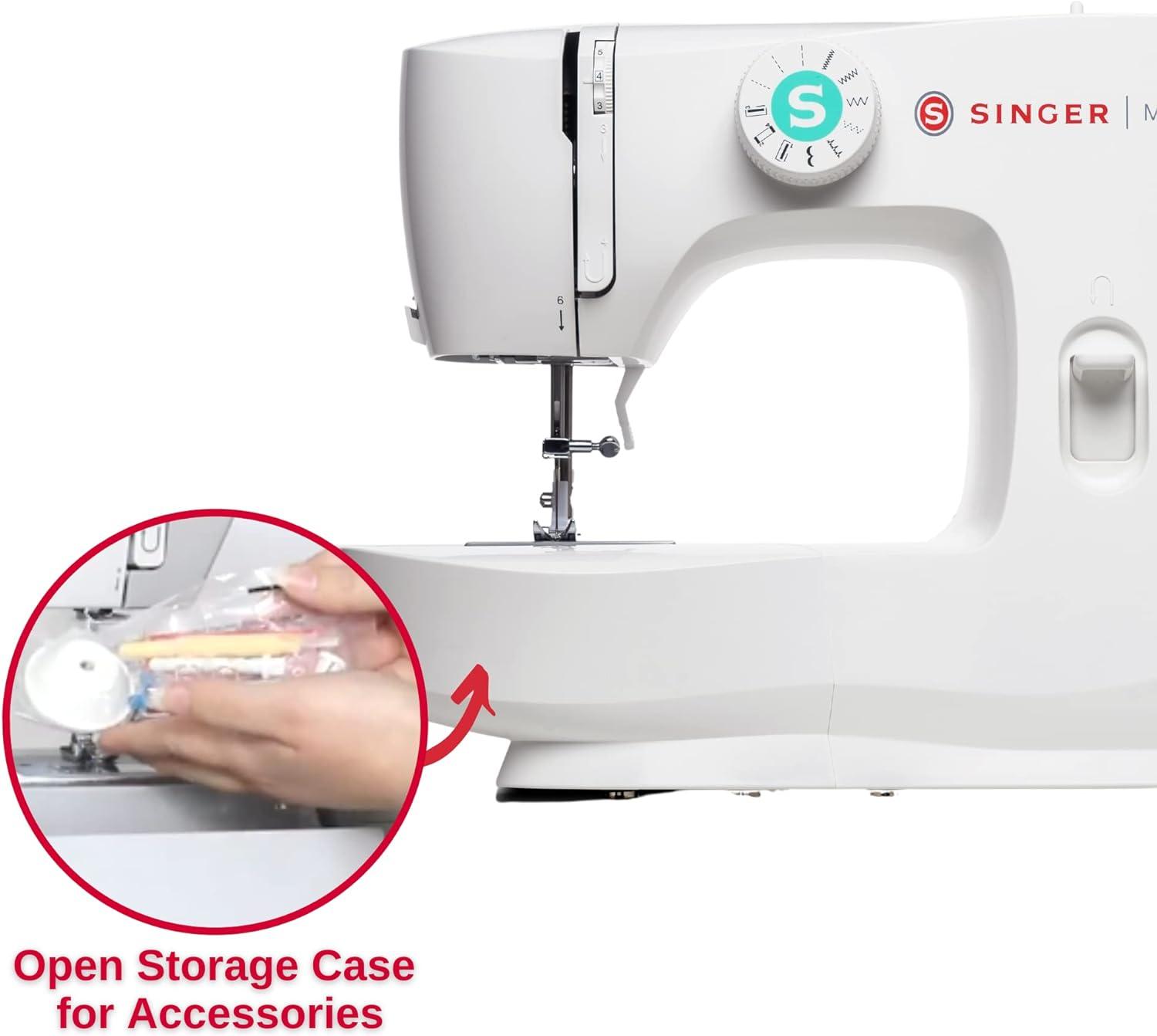 SINGER® M1500 Mechanical Sewing Machine with 57 Stitch Applications, White