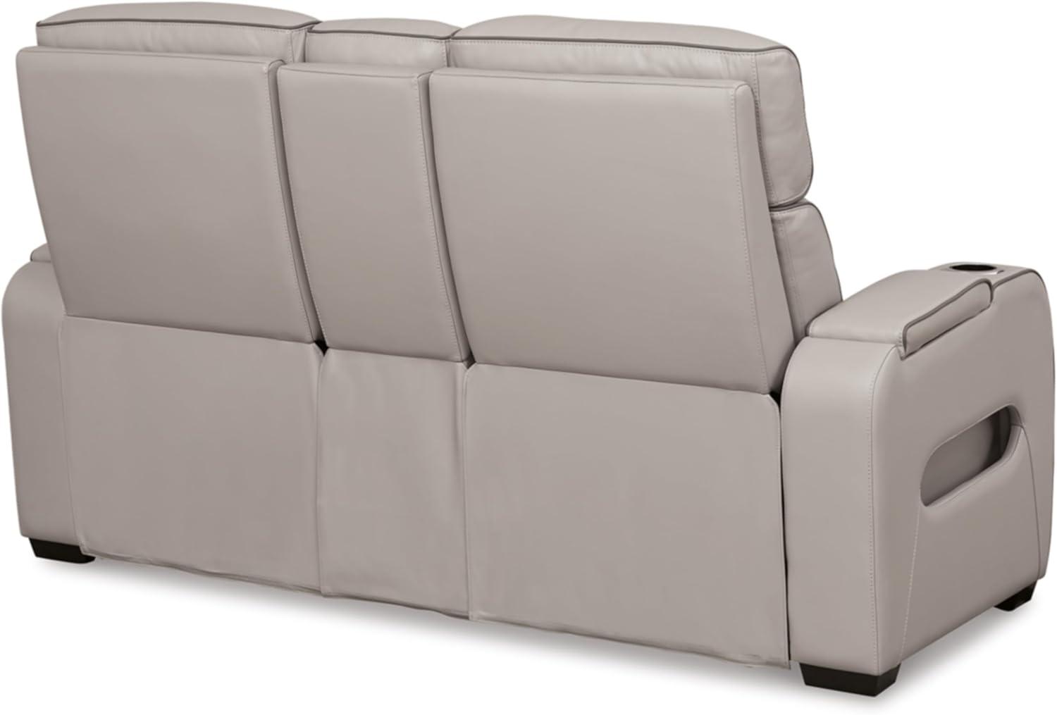 Ashley Furniture Boyington Gray Power Reclining Loveseat with Console