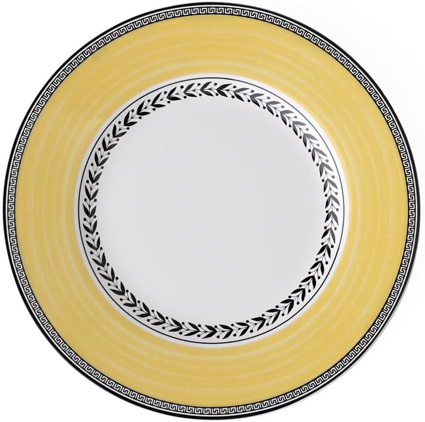 Audun Fleur 8.5" Porcelain Salad Plate with Yellow Border