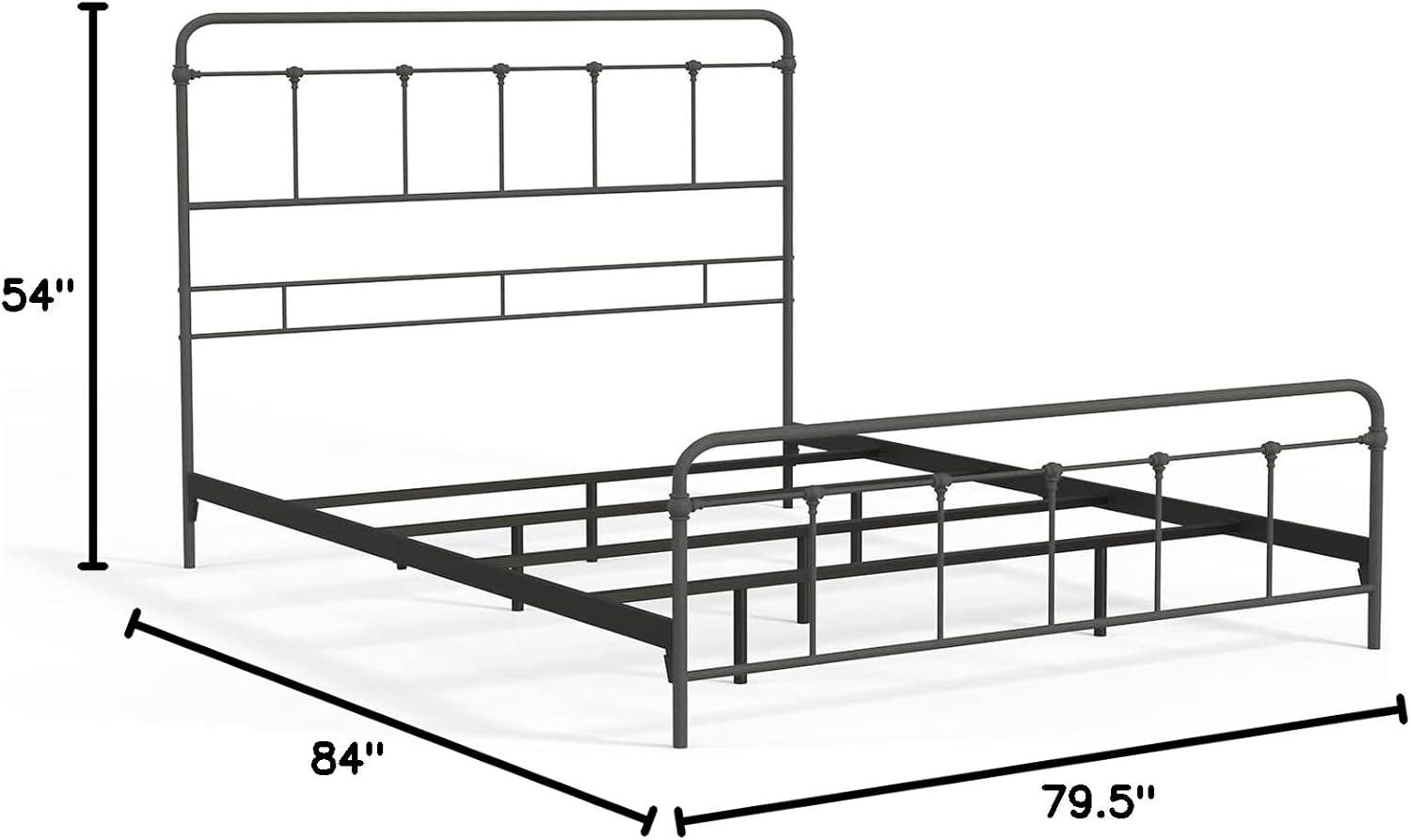 eLuxury Modern Industrial Metal Cordova Bed Frame