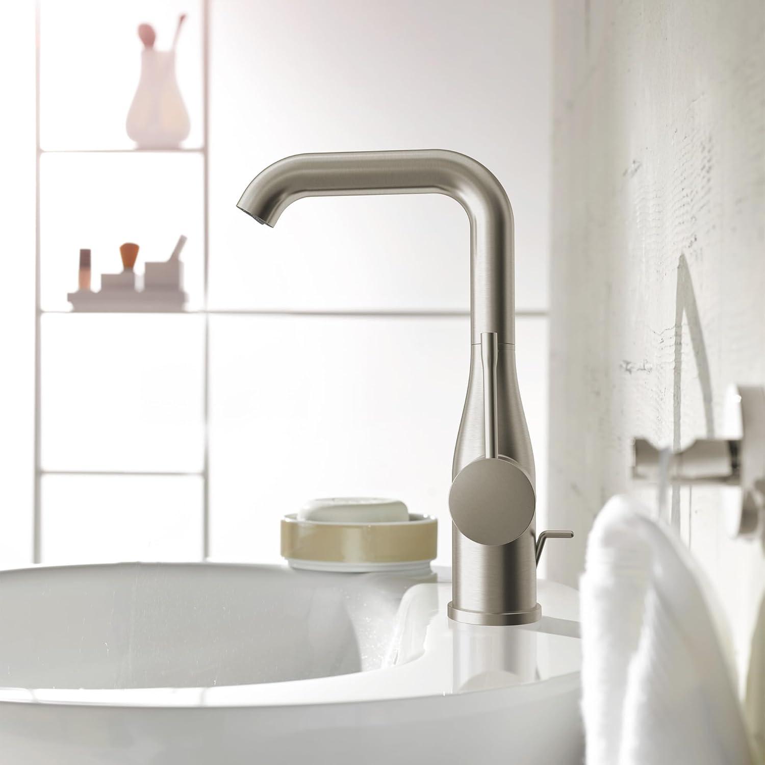 Essence Brushed Nickel Single-Handle Modern Bathroom Faucet
