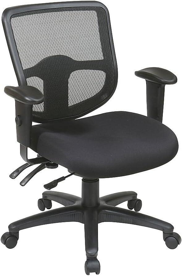 Ergonomic Task Office Chair with ProGrid Back in Coal Black Fabric