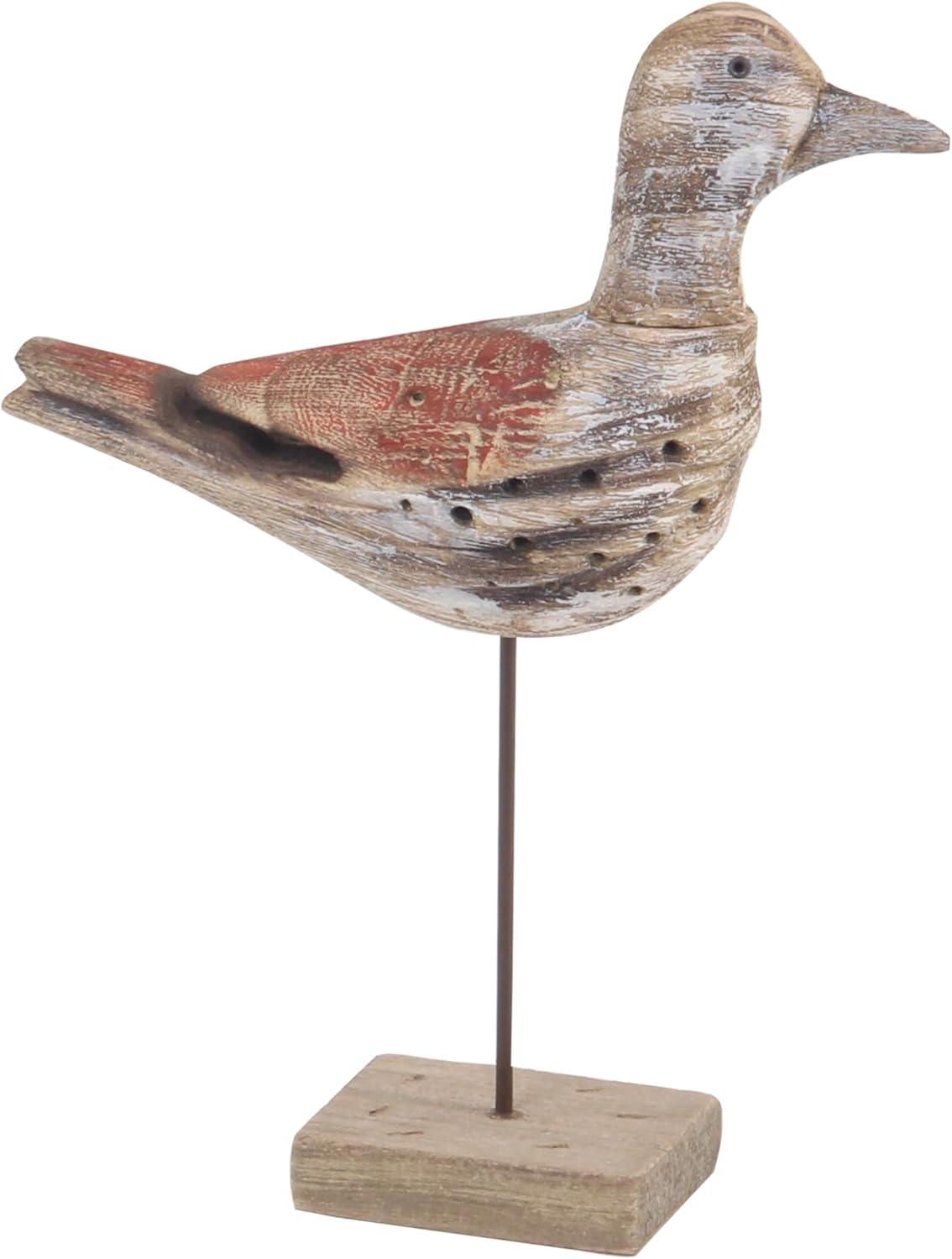 Coastal Charm Distressed Wood Bird Sculptures - Set of 3