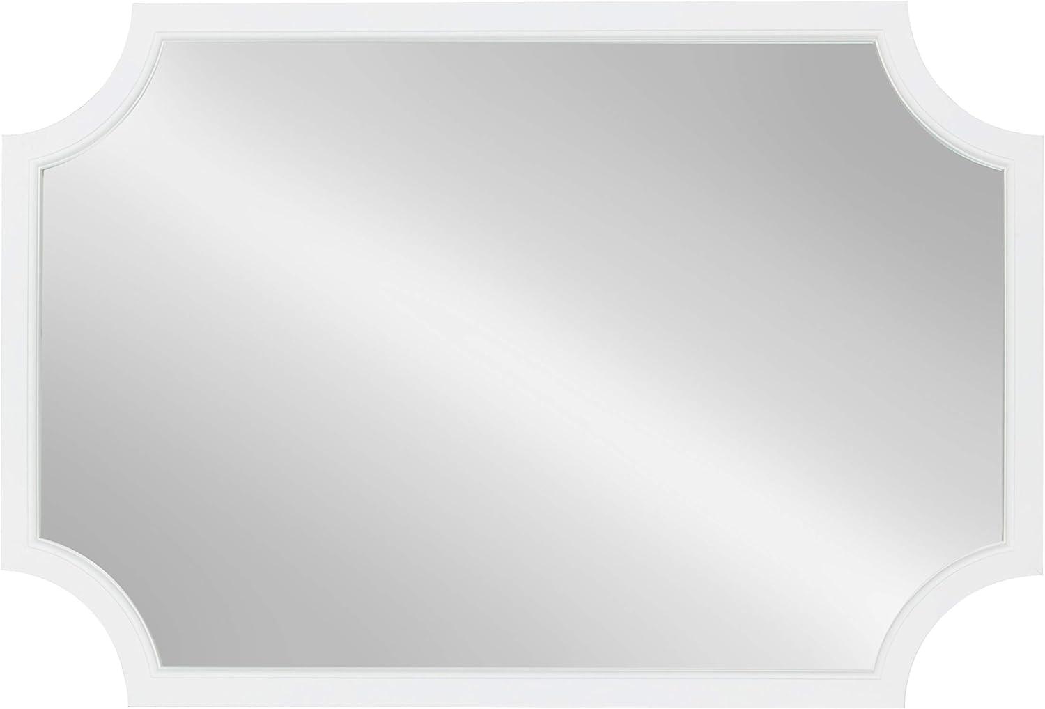 24" x 36" Hogan Framed Scallop Wall Mirror White - Kate and Laurel