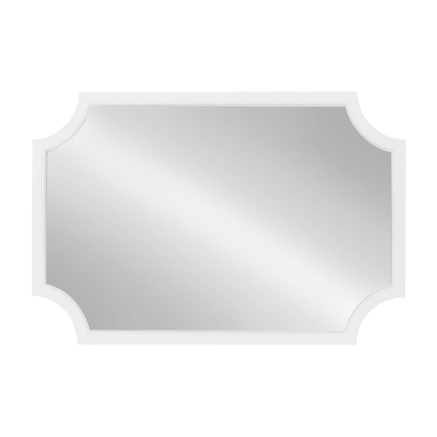24" x 36" Hogan Framed Scallop Wall Mirror White - Kate and Laurel