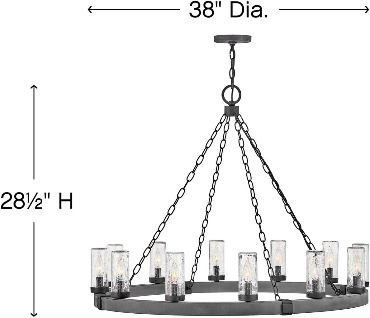 Sawyer 12-Light Single Tier Outdoor Rustic Chandelier