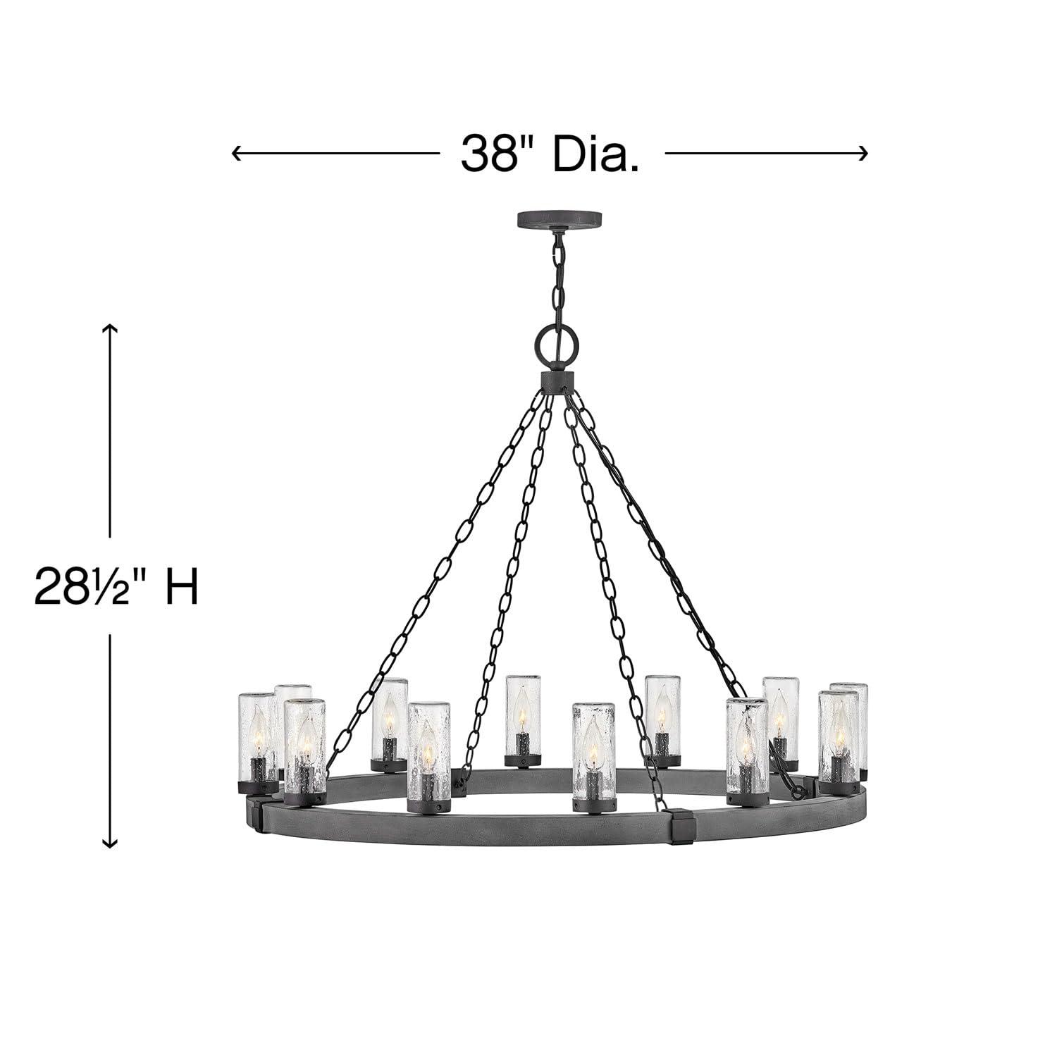 Sawyer 12-Light Single Tier Outdoor Rustic Chandelier