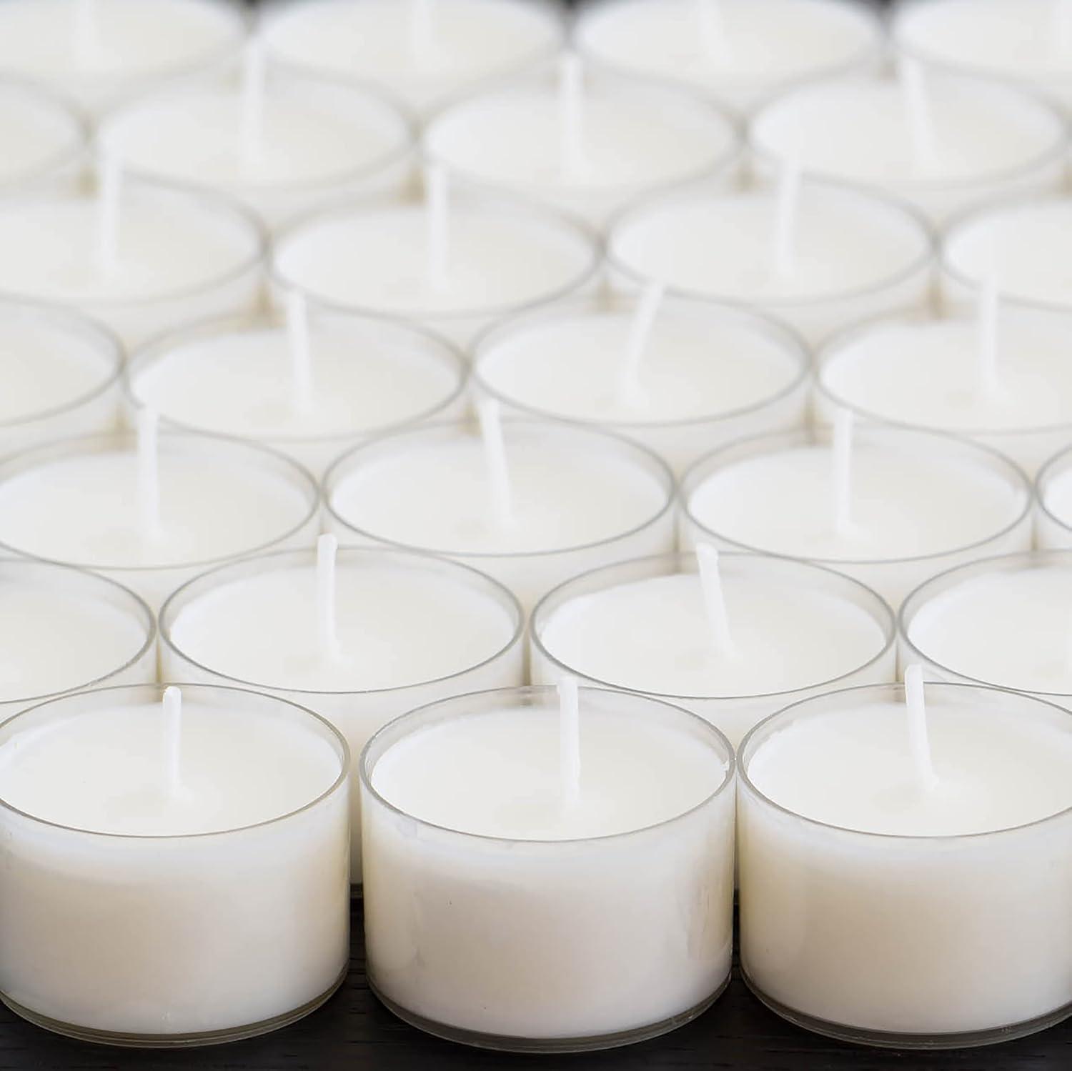 Sustainable Palm Wax White Tealight Candles, 96 Pack