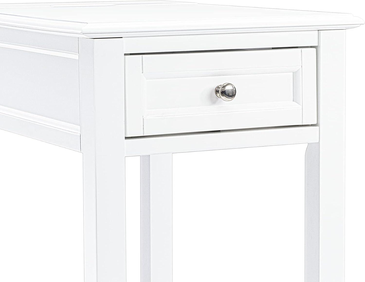 Denison Modern Wood Night Stand with 1 Mid Century Modern Drawers - White