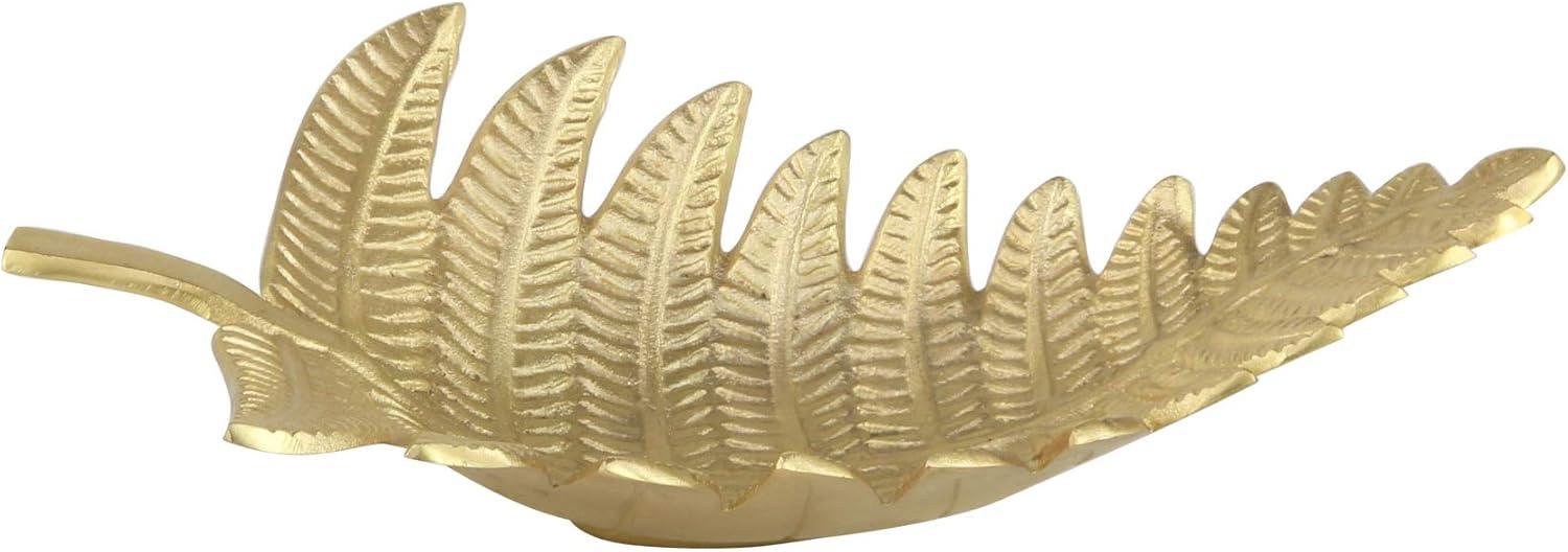 Set of 2 Contemporary Leaf Trays Gold - Olivia & May: Aluminum, Not Food Safe, Indoor Use