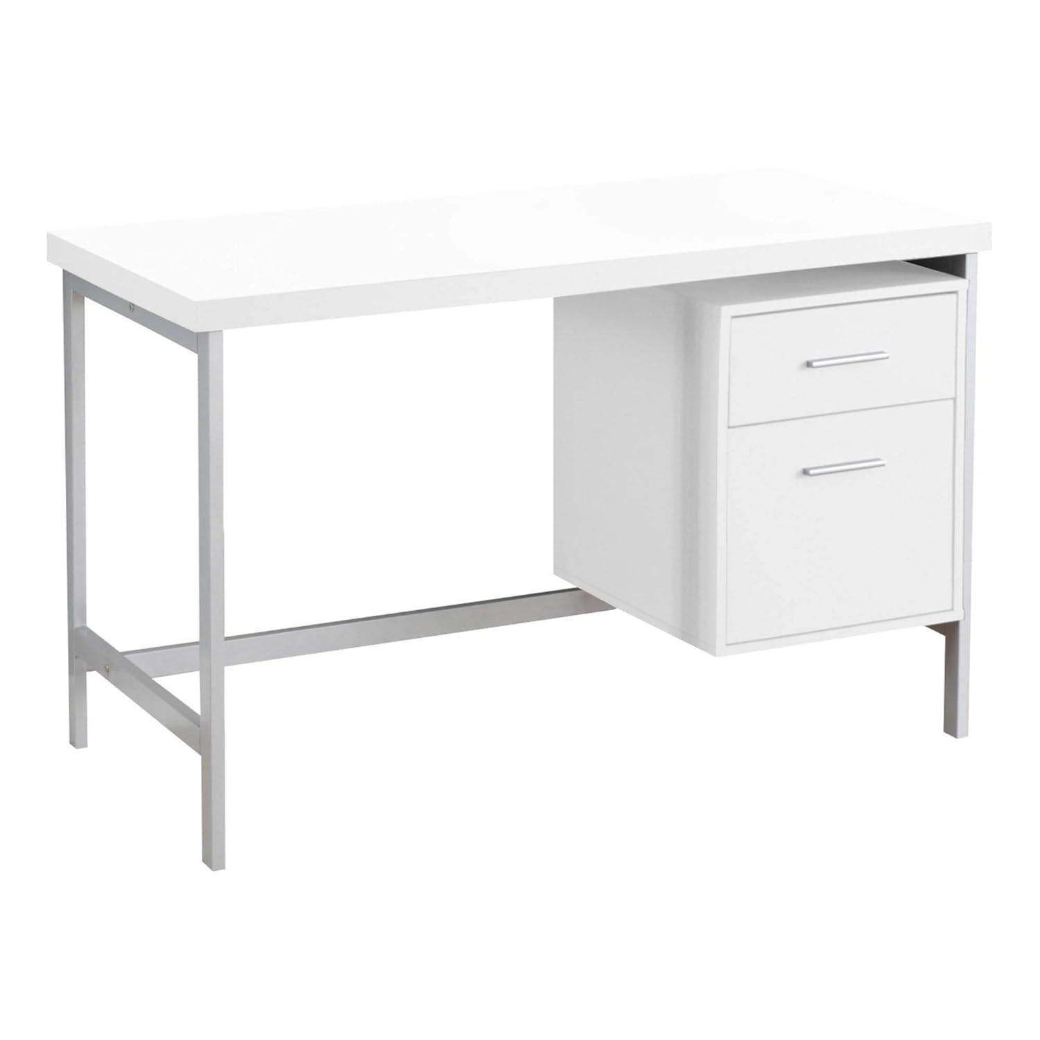 Monarch Computer Desk 48"L / White / Silver Metal