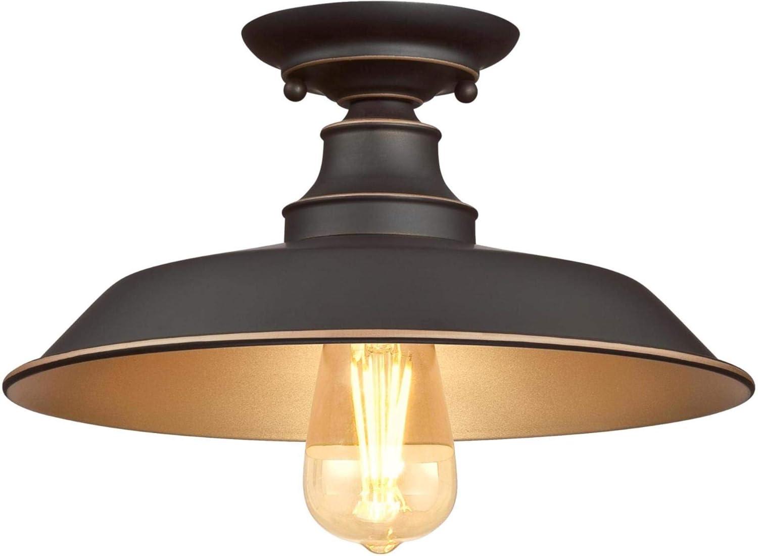 Bronze Reflections 12" Multicolor Semi-Flush Ceiling Light