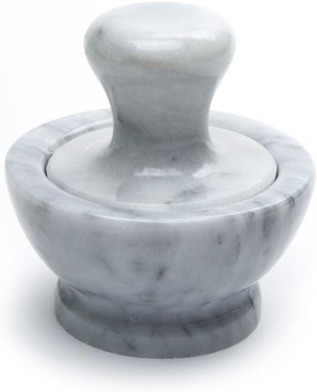 2pc Marble Mortar and Pestle White - Fox Run: 4" Pinch Bowl Set, Hand Wash, 4.25" Height, 2-Piece Marble Kitchen Tool