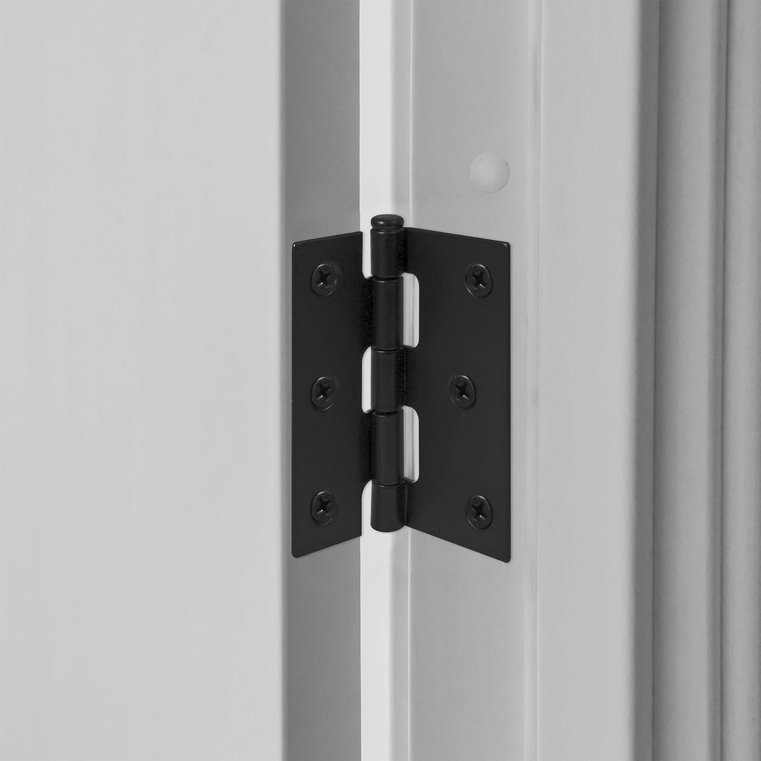 Prime-Line Screen Door Replacement Hinges, 3 in. Long, Steel, Black (Set of 2)