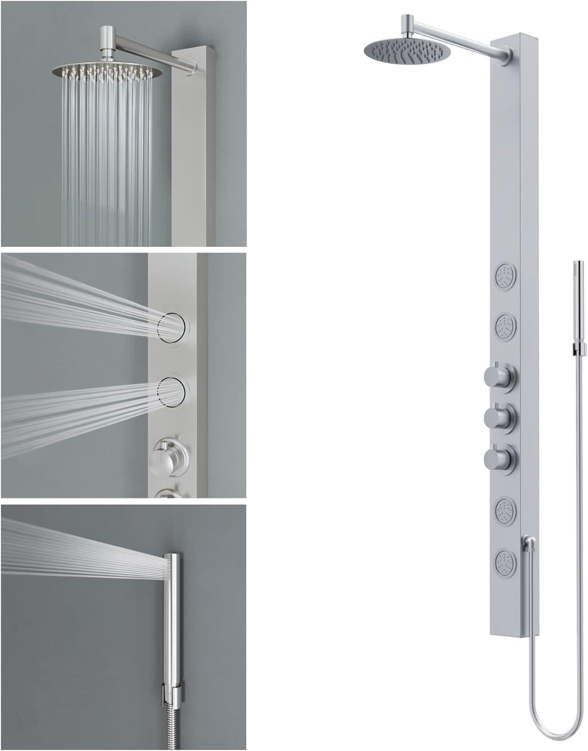 Sutton 58" H X 4" W EZDivert™ 4-Jet Shower System with Hand Shower Wand and Adjustable Shower Head