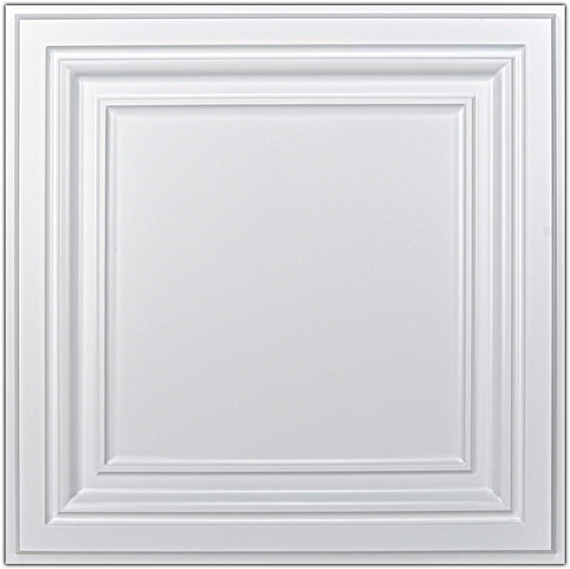 Art3d PVC Ceiling Tiles, 2'x2' Plastic Sheet in White (12-Pack)