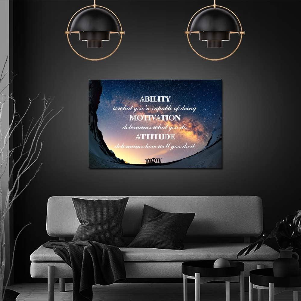 KREATIVE ARTS Large Canvas Quotes Wall Art Ability is What You're Capable of Doing Motivation Attitude Inspirational Saying Posters and Prints Home Decor Decals Family Words Quote 24x36