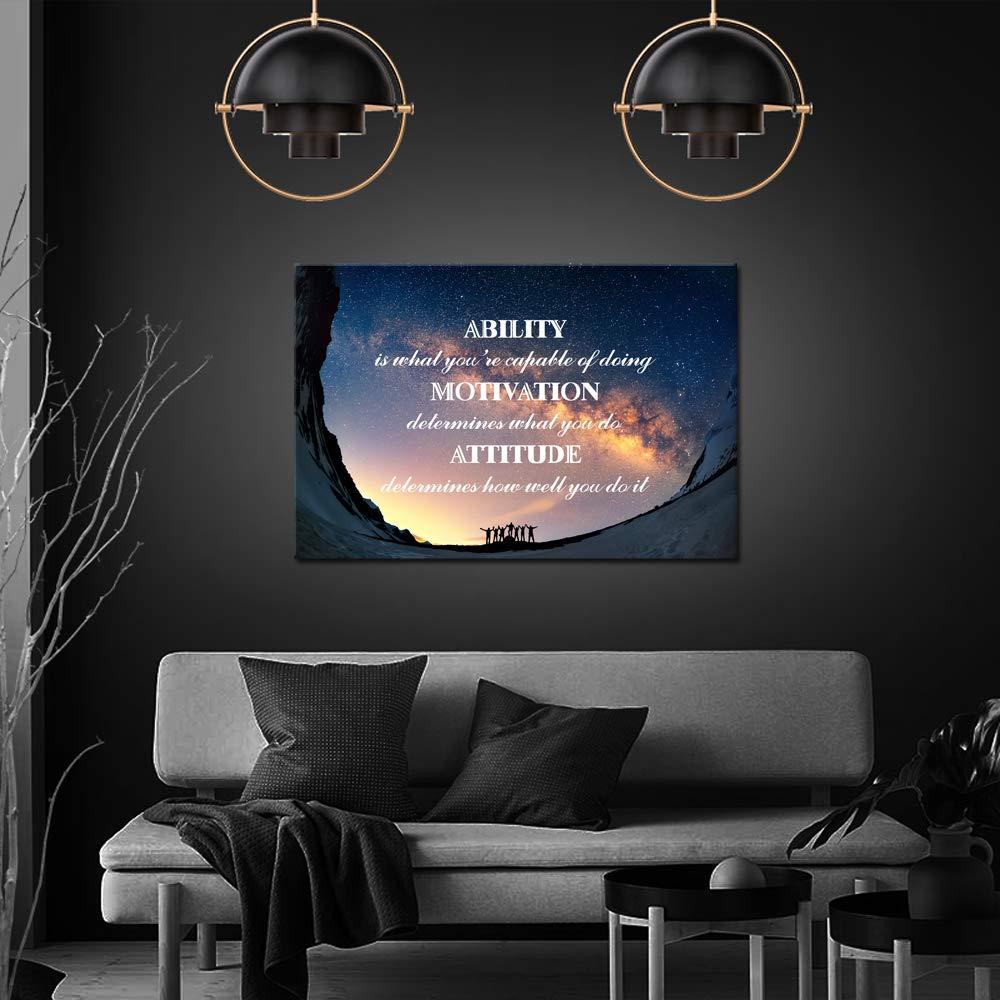 KREATIVE ARTS Large Canvas Quotes Wall Art Ability is What You're Capable of Doing Motivation Attitude Inspirational Saying Posters and Prints Home Decor Decals Family Words Quote 24x36