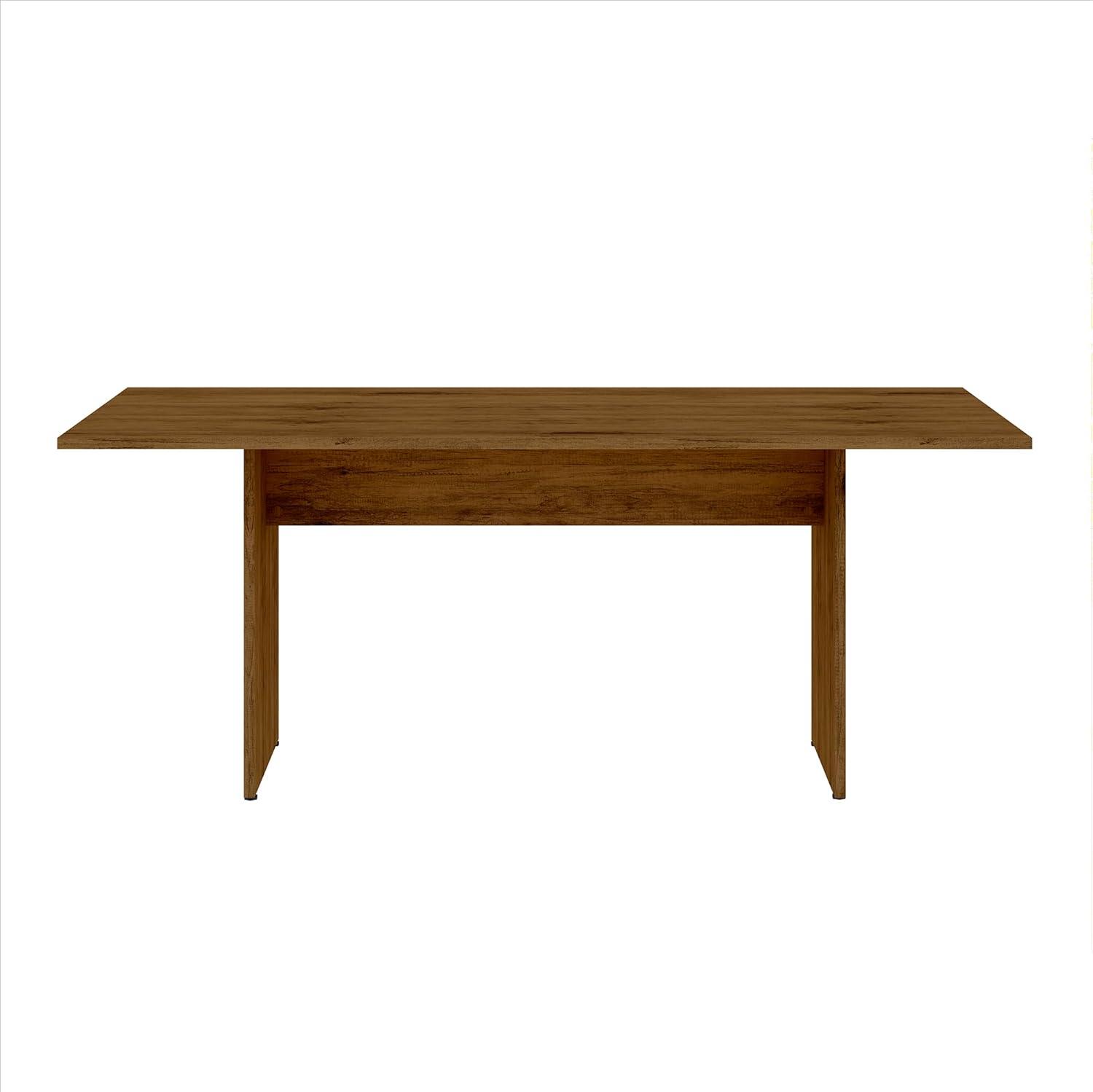 67.91" Nomad Dining Table Natural - Manhattan Comfort: Pedestal Base, MDF, Seats 6