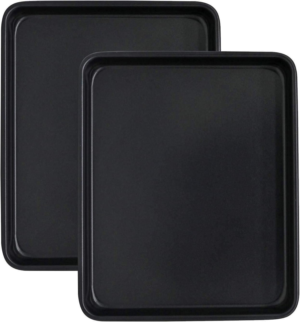 11-Inch Black Nonstick Heavy Gauge Steel Cookie Sheets, Set of 2