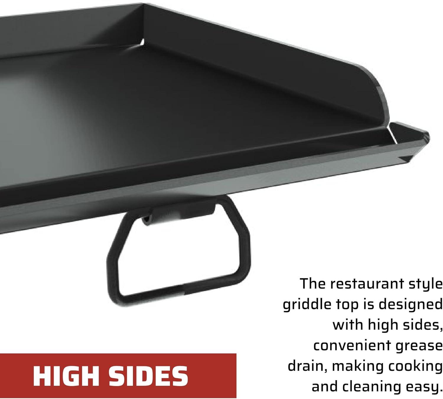 Camp Chef 14" x 16" Black Steel Rectangular Flat Top Griddle