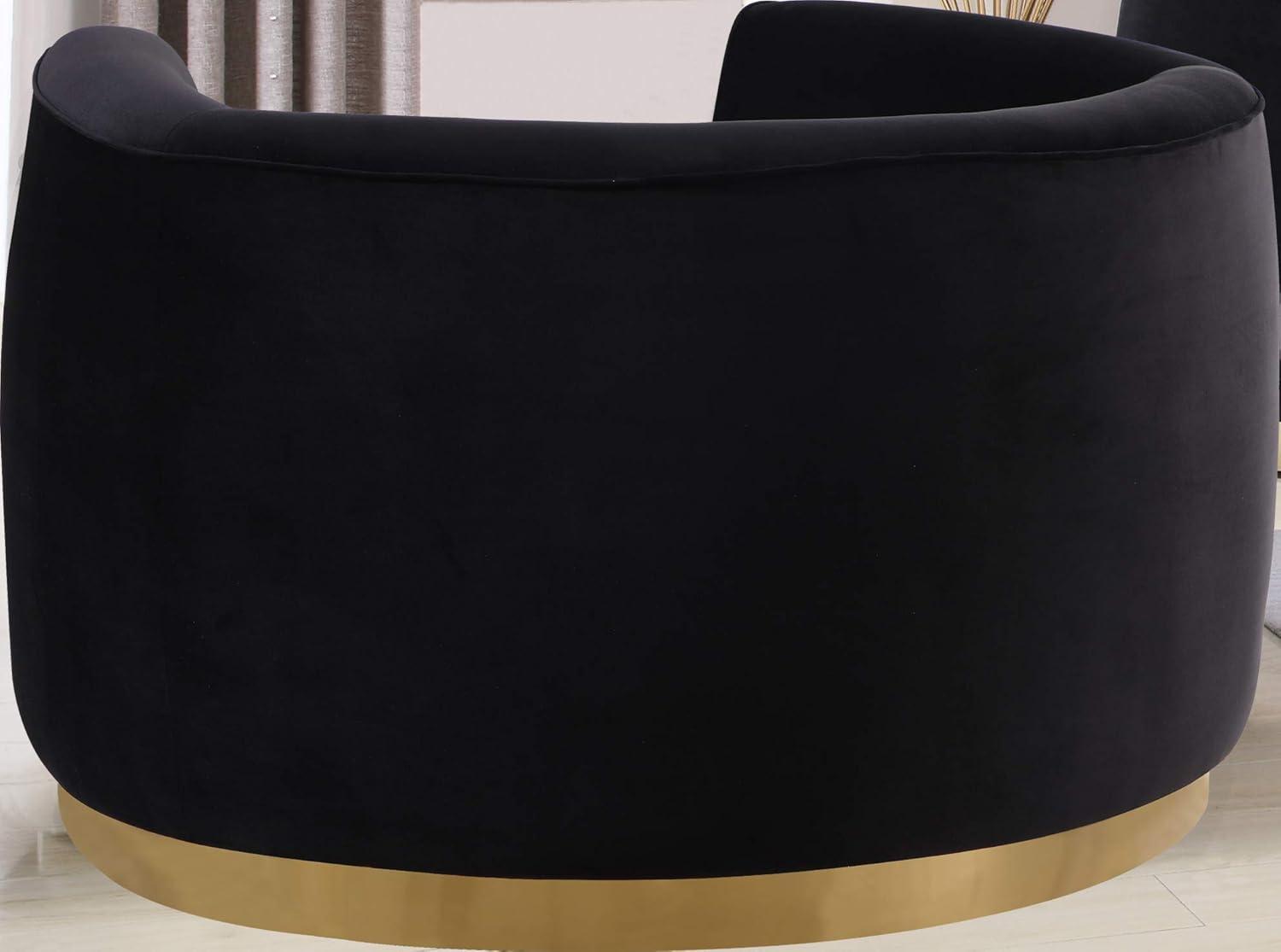 Meridian Furniture Julian Velvet Accent Chair in Black and Gold