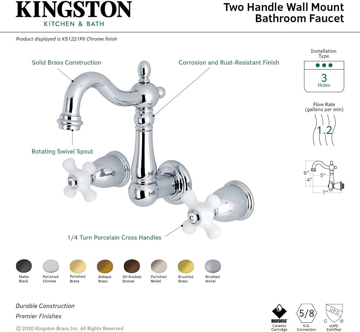 Heritage Wall Mounted Vessel Sink Bathroom Faucet