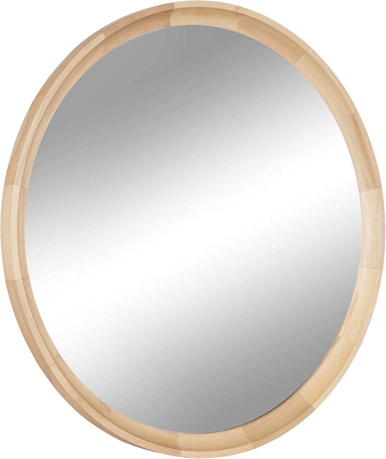 Kate and Laurel Hatherleigh Round Wood Wall Mirror