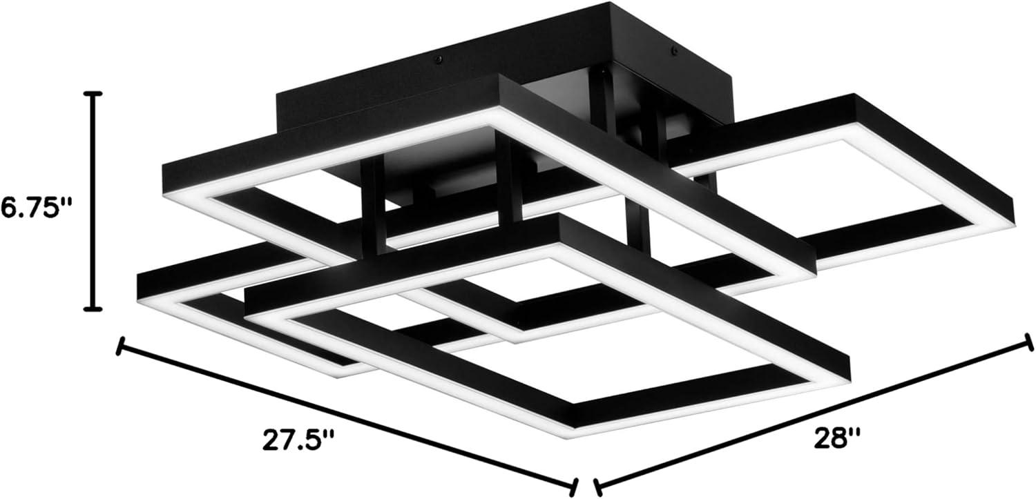 Radium 28-in Integrated LED Rectangular ETL Certified Semi Flush Ceiling Light