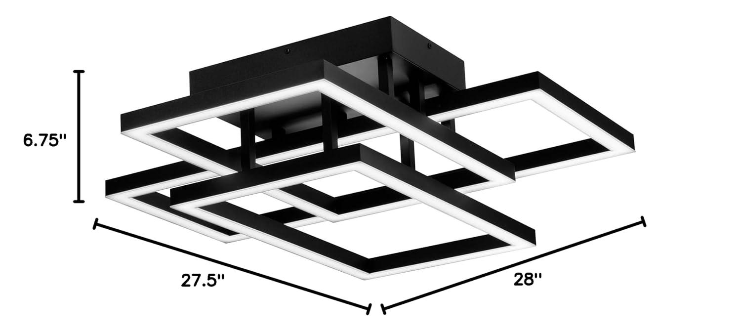 Radium 28-in Integrated LED Rectangular ETL Certified Semi Flush Ceiling Light