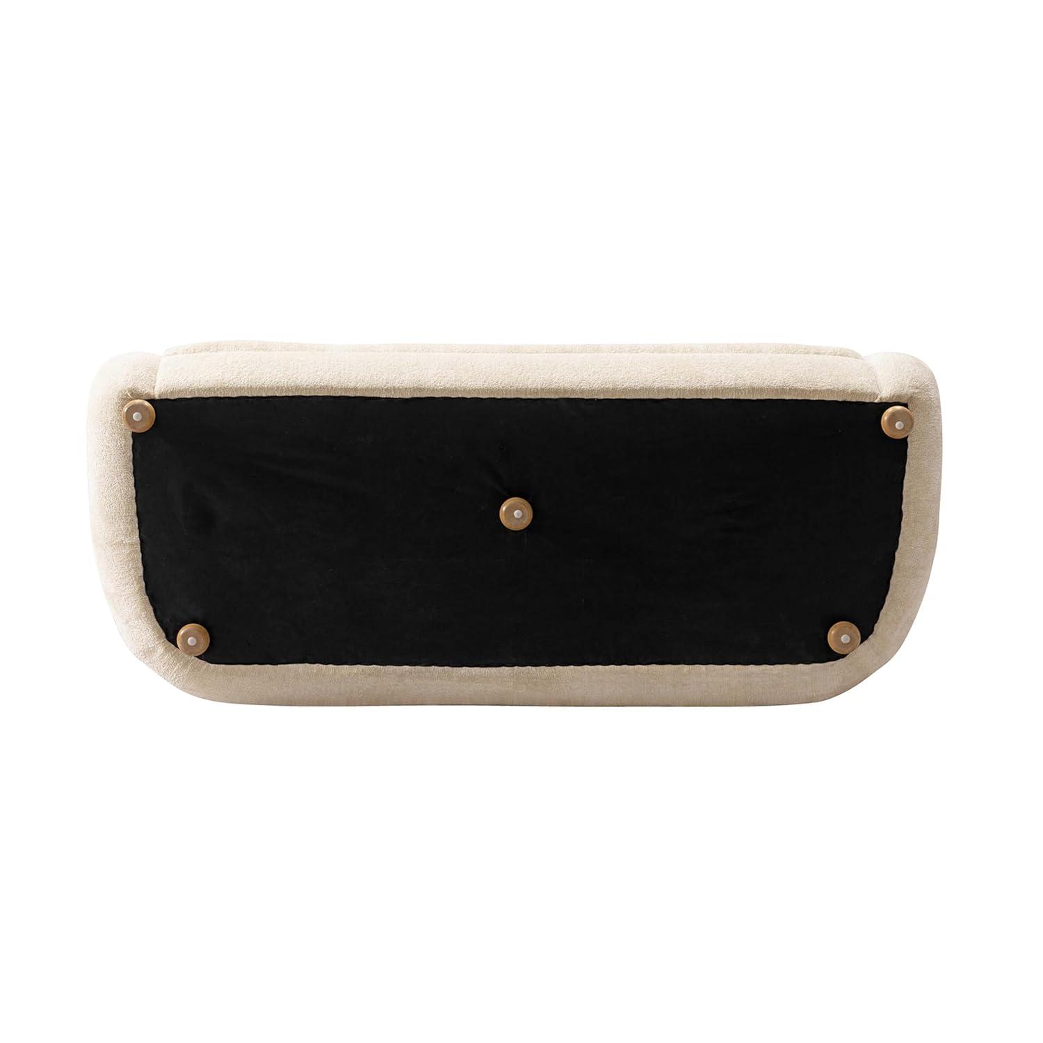 Manhattan Comfort 85.8" Tribeca Modern Chenille Upholstered Sofa Cream