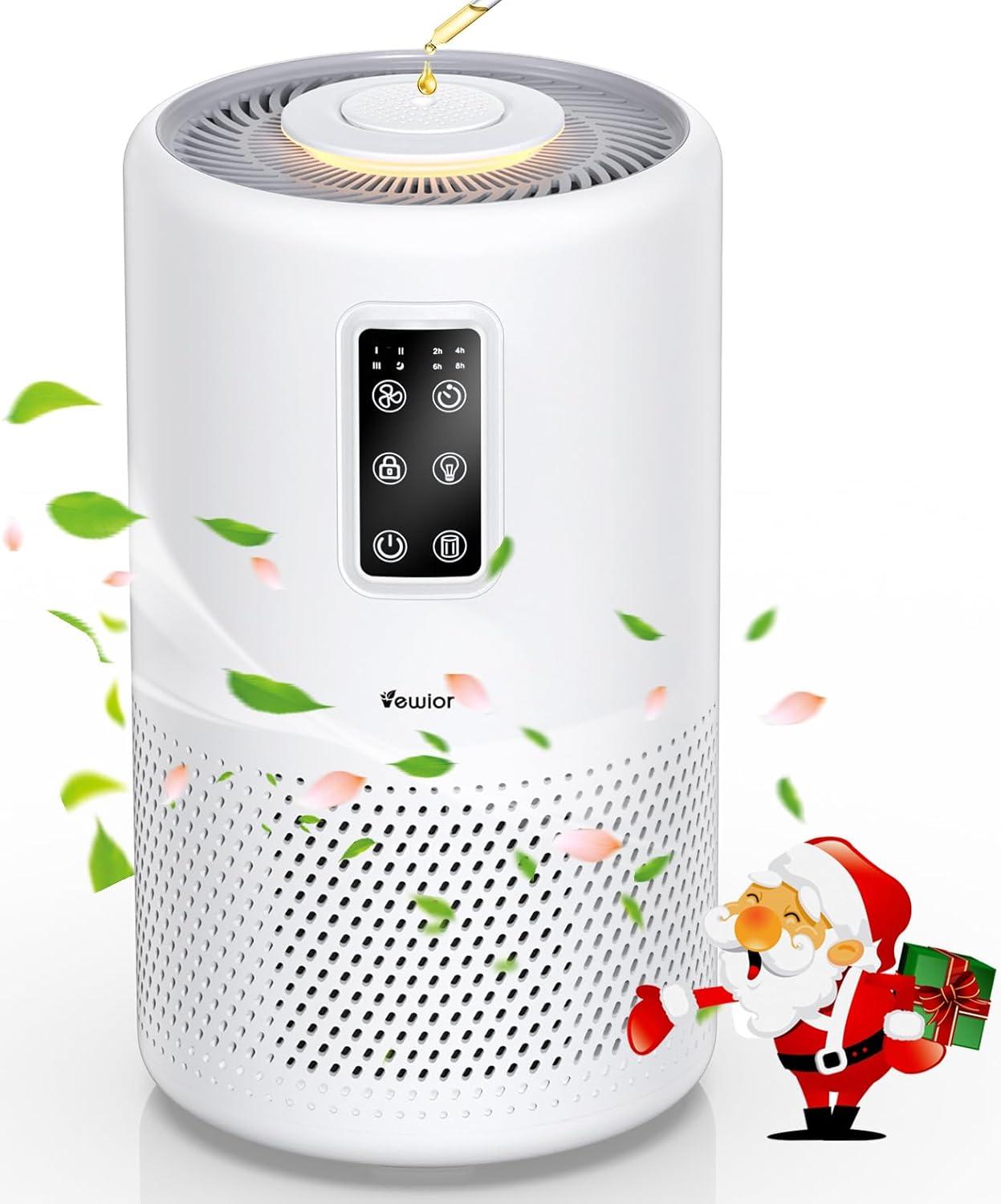 White HEPA Air Purifier with Odor Absorbing Filter