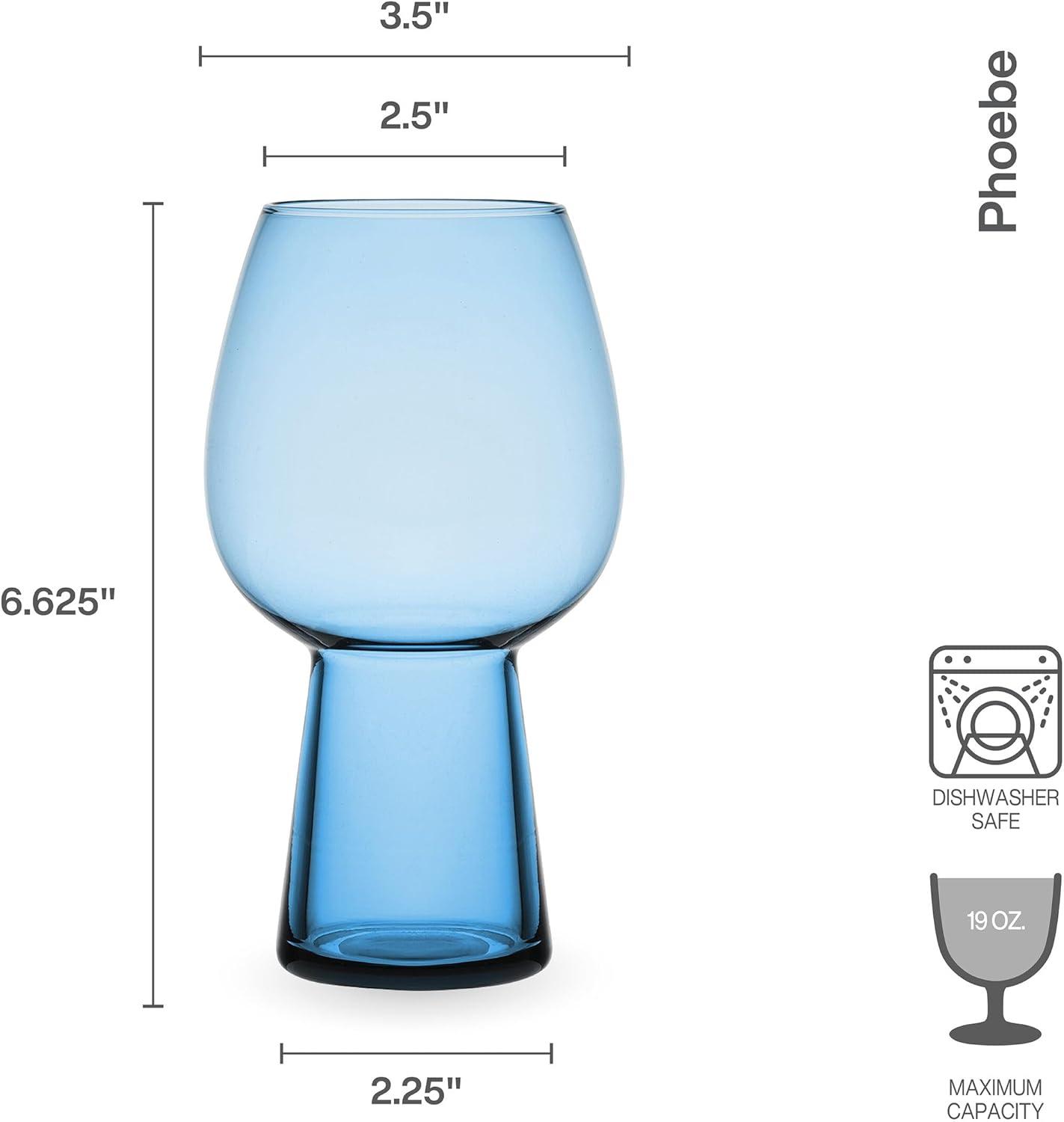 Phoebe Blue Glass Cocktail Goblets, Set of 4