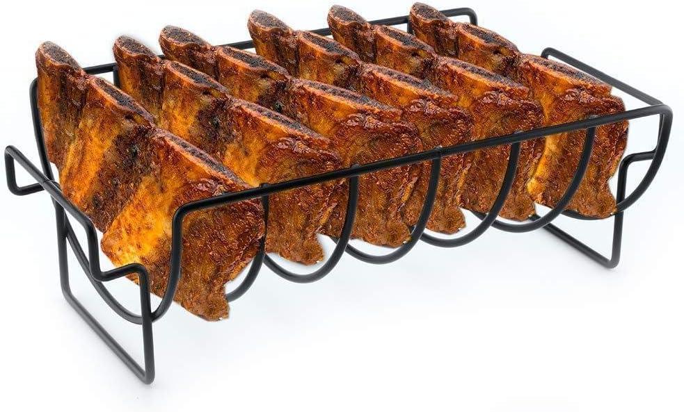 Black Non-Stick Dual Purpose Rib and Roast Rack