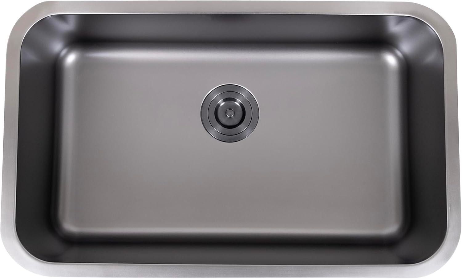 Brushed Stainless Steel Undermount Single Bowl Kitchen Sink