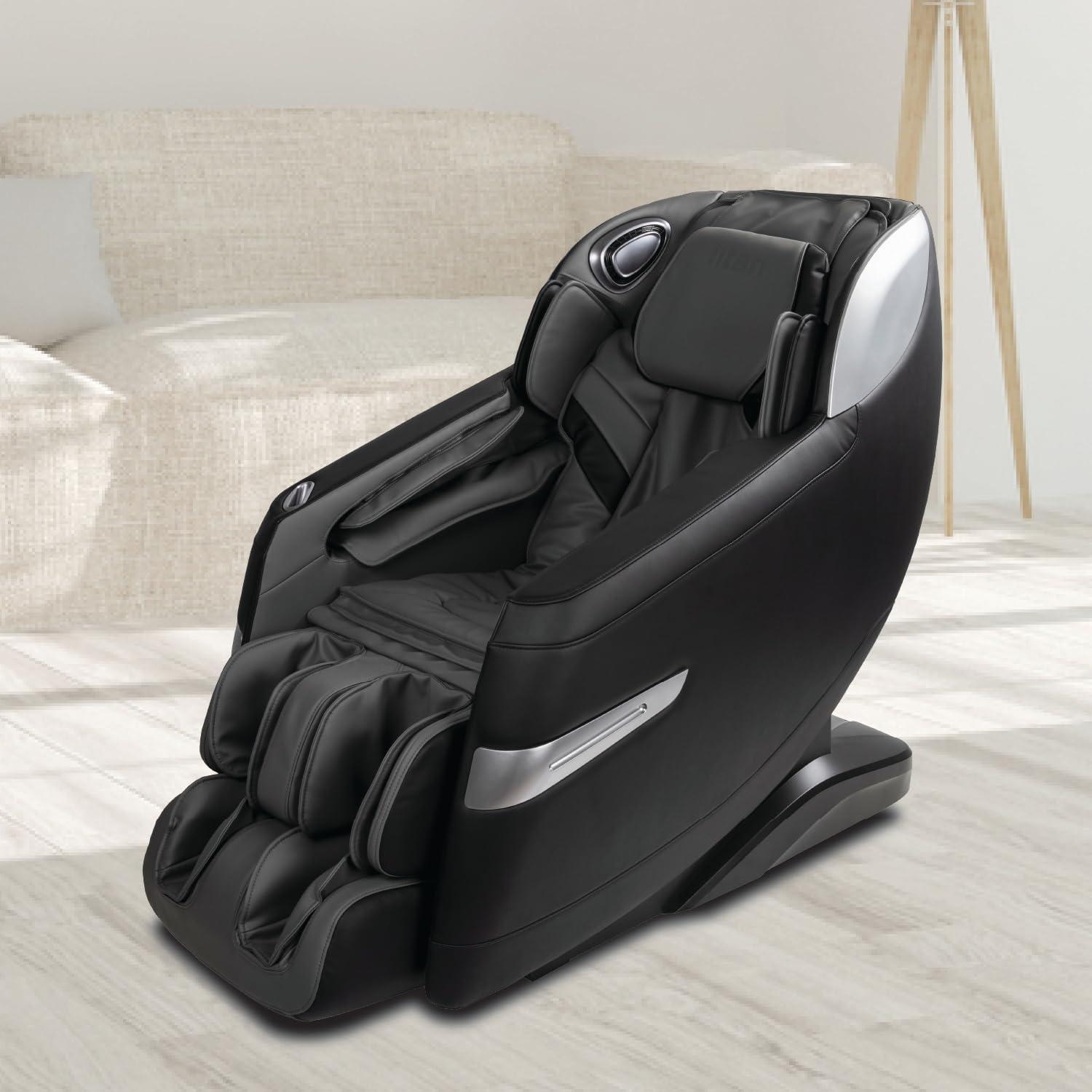 Quantum Black Faux Leather Full Body Massage Chair with 3D SL-Track Rollers